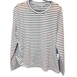 Pale‎ Sky Cozy Olive and Cream Striped Long Sleeve Tee XXL
